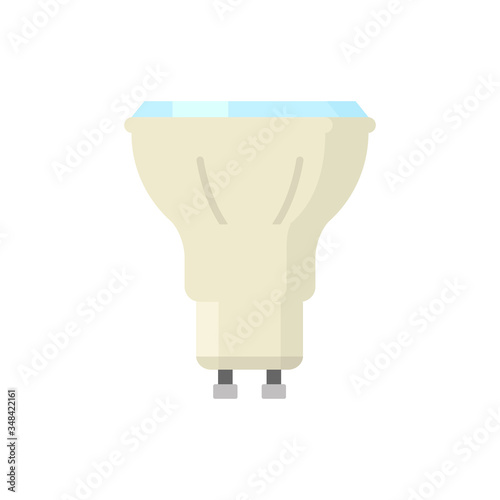 LED light lamp bulb vector colorful icon, isolated on white background