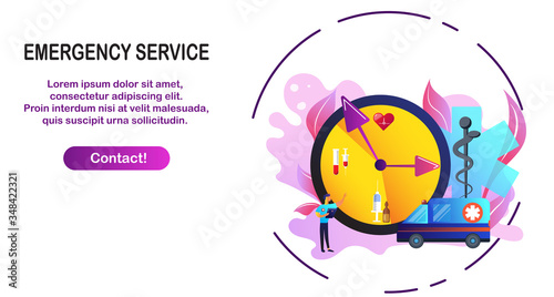 Resuscitation, emergency rescue team concept flat vector. Resuscitation ambulance, first aid concept for website and mobile website development, landing page, apps are presented. Vector Illustration