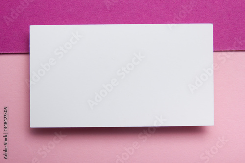 Business cards blank. Mockup on color background. Flat Lay. copy space for text