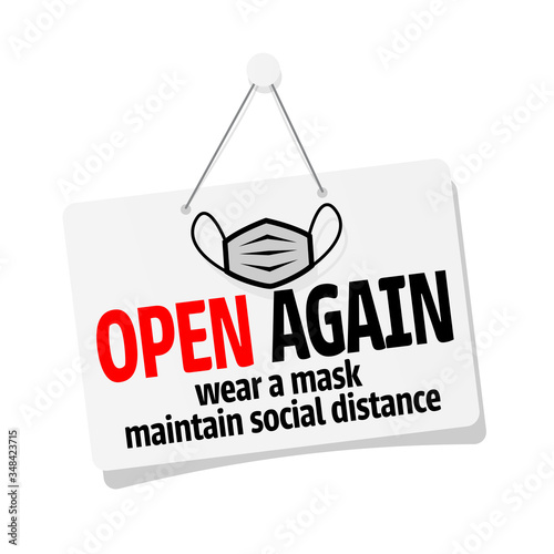 Open again. Wear mask, maintain social distance