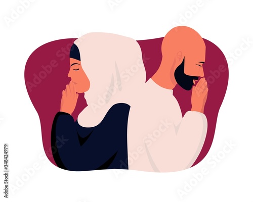 married couple is in crisis vector illustration