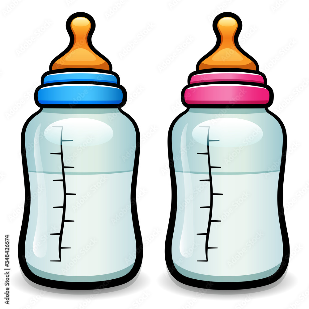 Vector cartoon baby bottle isolated Stock Vector | Adobe Stock