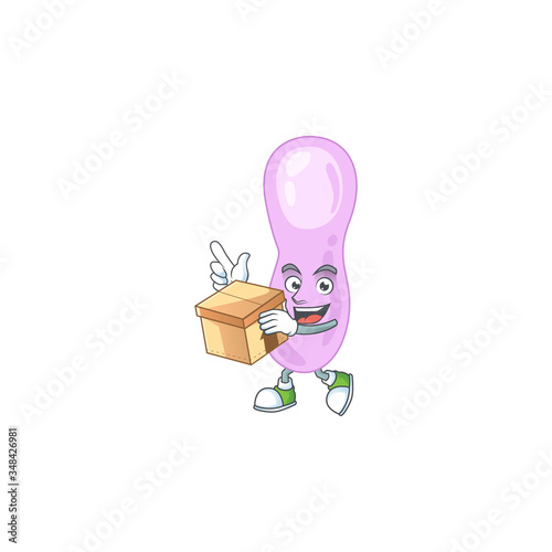 cartoon design style of clostridium botulinum having gift box