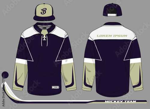 ice hockey jersey uniform template vector kit