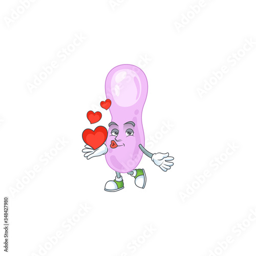 A gorgeous caricature design of clostridium botulinum with red hearts