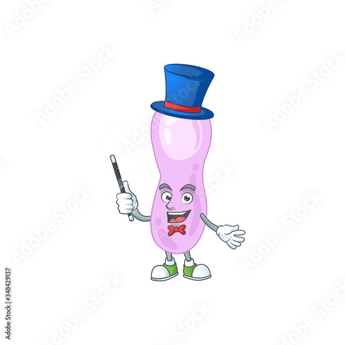 Talented clostridium botulinum Magician cartoon mascot design style