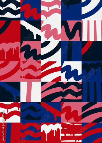 Hand-drawn pattern design with fresh graffiti elements