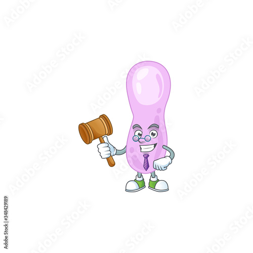 A wise Judge clostridium botulinum cartoon mascot design wearing glasses