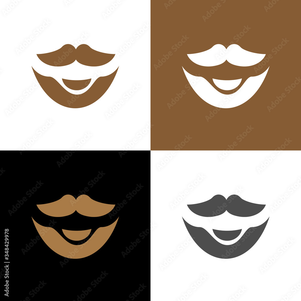 Balbo beard style logo icon design template elements, barber shop symbol Balbo beard style logo icon design template elements, barber shop symbol