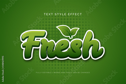 Editable text effect. Fresh text style effect.