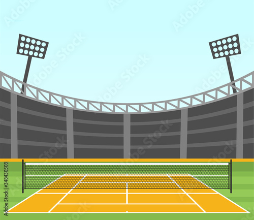 Background of tennis court. FLat vector illustration