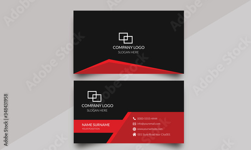 black and red business card