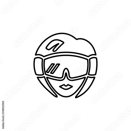 Virtual reality headset icon. Virtual entertainment, gaming symbol.