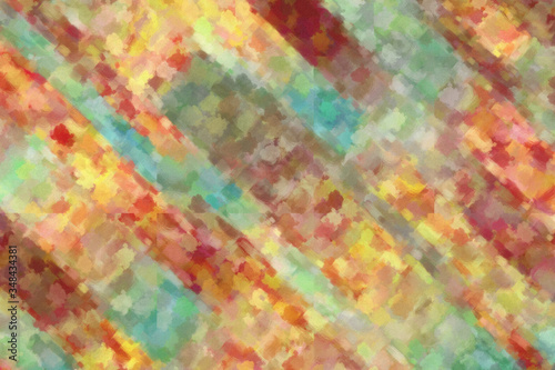 Red  blue and yellow lines Dry Brush abstract paint background.