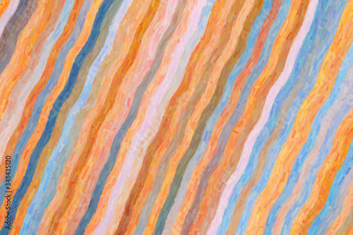 Blue  yellow and brown waves Colorful Impasto abstract paint background.