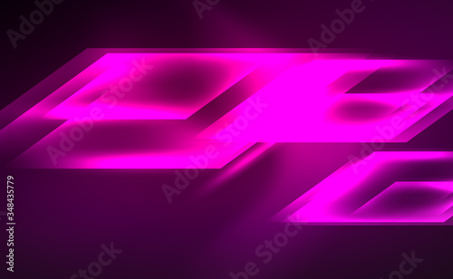 Dynamic neon shiny abstract background. Trendy abstract layout template for business or technology presentation, internet poster or web brochure cover, wallpaper