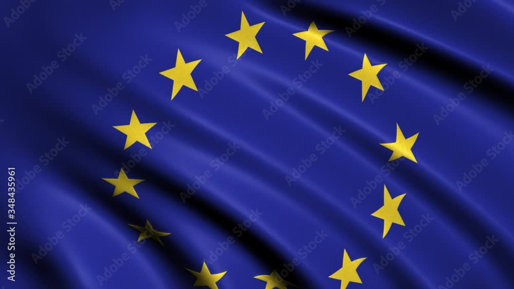 Looping Waving Animation of European Union Flag Looping Waving Animation of European Union Flag