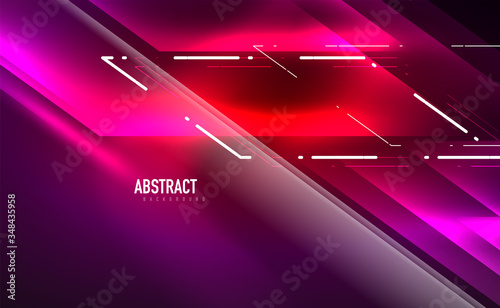 Dynamic neon shiny abstract background. Trendy abstract layout template for business or technology presentation, internet poster or web brochure cover, wallpaper