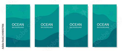 Green underwater patterns for social media story