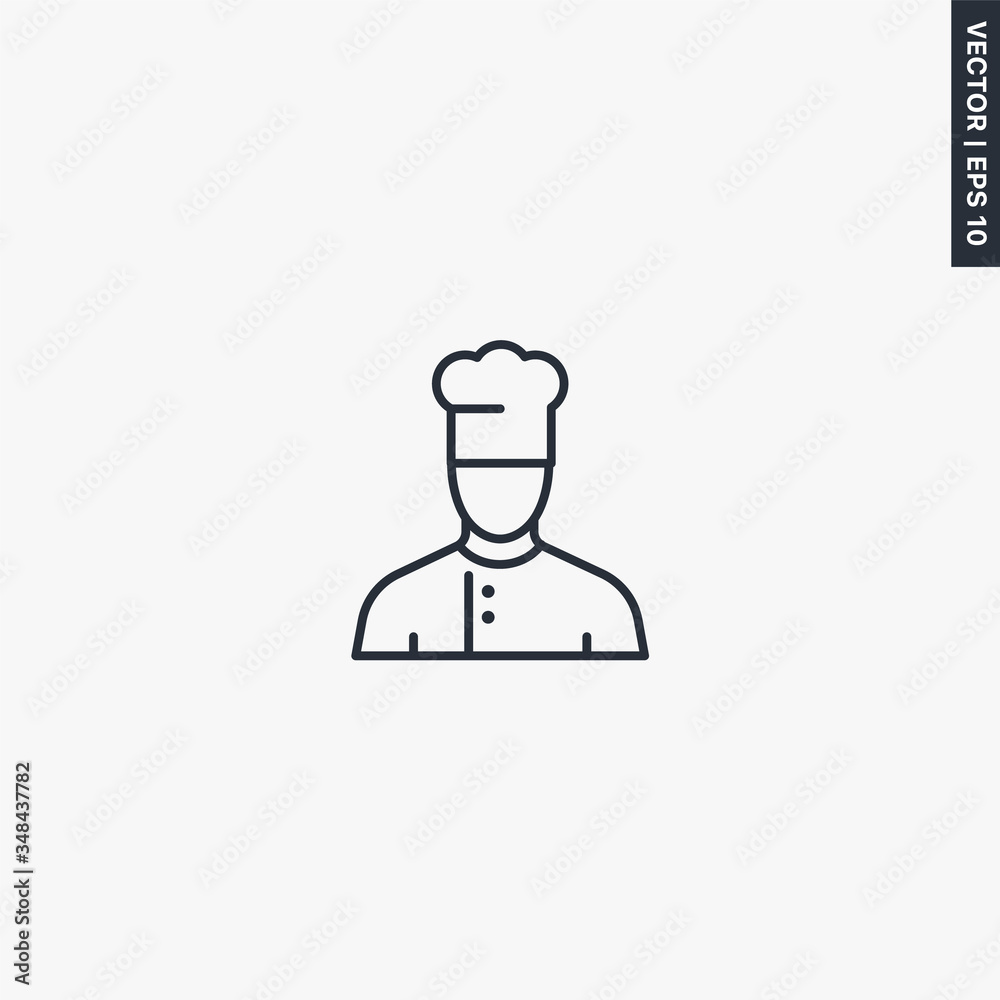 Chef, linear style sign for mobile concept and web design Chef, linear style sign for mobile concept and web design