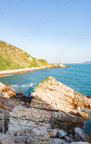 Coastal scenery along the way of the Dapeng Peninsula in Shenzhen, China photo