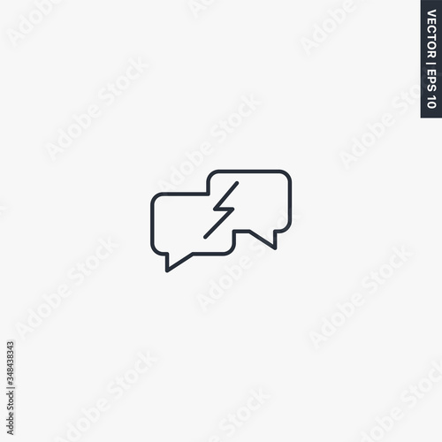 Dispute, linear style sign for mobile concept and web design