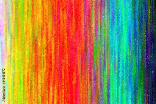 Yellow, white, red and green lines Color Pencil High Coverage abstract paint background.