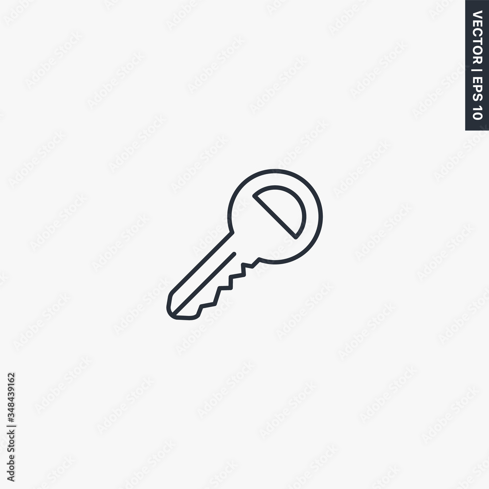 Key, linear style sign for mobile concept and web design