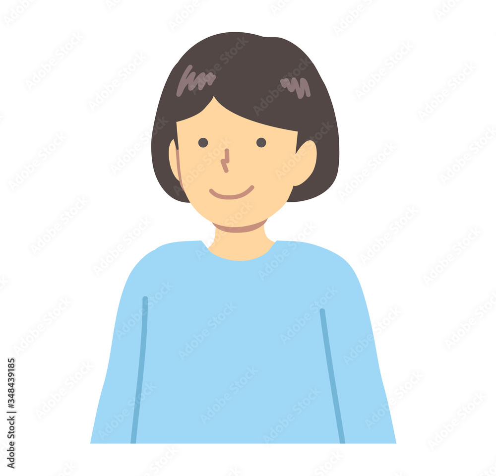 水色の服を着た/ 立つ女の子 水色の服を着た/ 立つ女の子