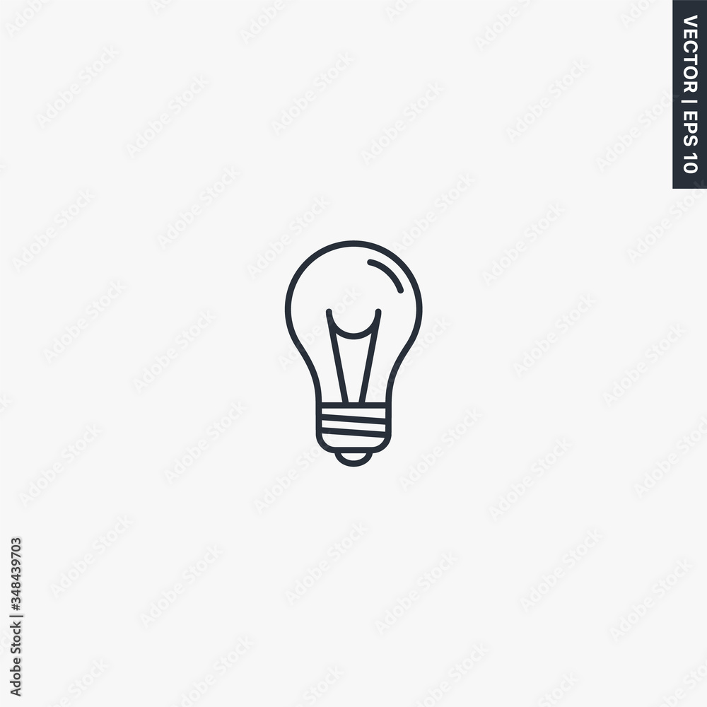 Light bulb, linear style sign for mobile concept and web design Light bulb, linear style sign for mobile concept and web design