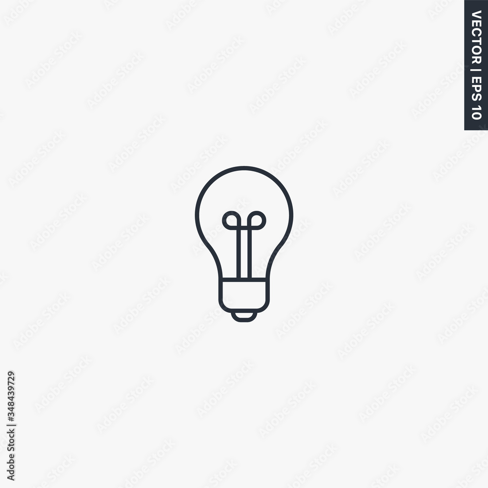 Lightbulb, linear style sign for mobile concept and web design Lightbulb, linear style sign for mobile concept and web design