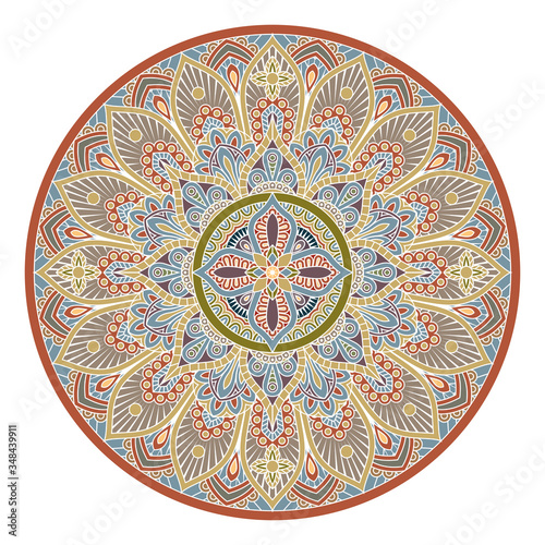 A pattern motif mandala art ornament circular floral design element photo