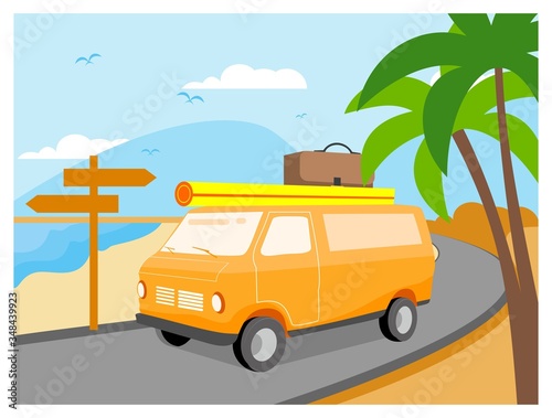 Summer Beach Flat Design Vector Character