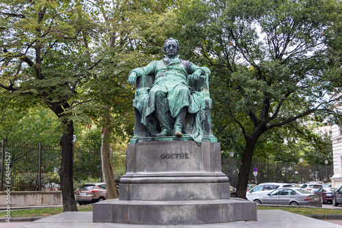 Vienna, Austria - September 1, 2019: Statue of German writer Goethe in Vienna, Austria