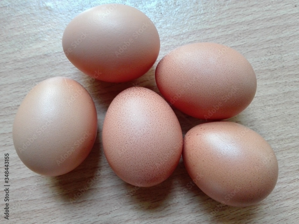 eggs on a wooden table
