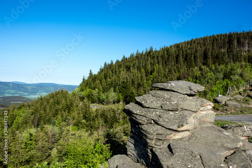 View from Obří skály (Giant rocks) in Jeseníky, Czech Republic. photo