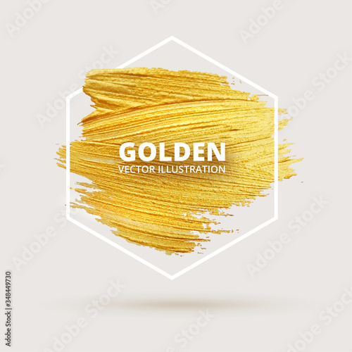 Gold paint strokes. Vector illustration	