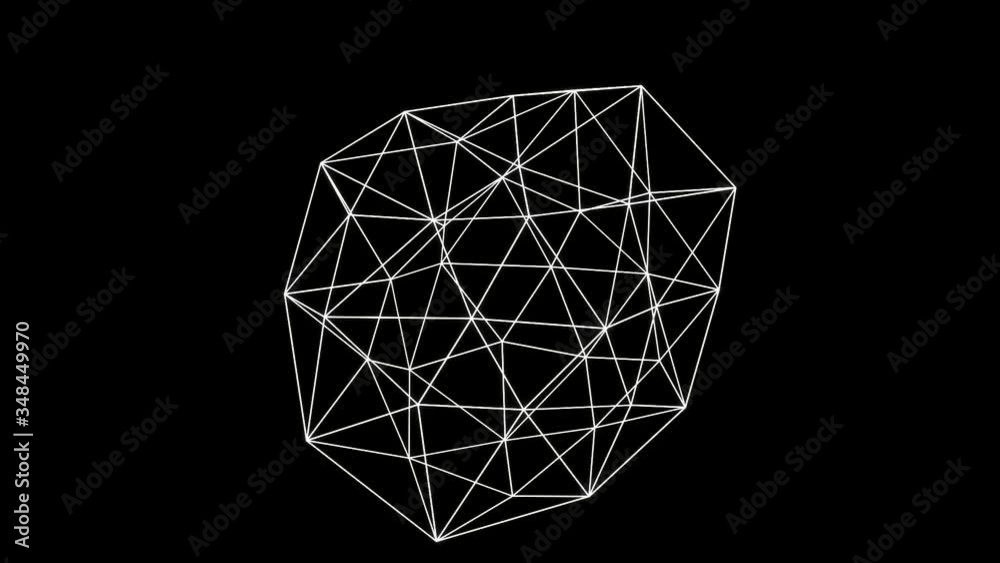 Abstract 3d rendering of geometric shape. Modern looped animation background with polygonal sphere. Abstract 3d rendering of geometric shape. Modern looped animation background with polygonal sphere.