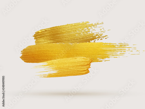 Gold paint strokes. Vector illustration	