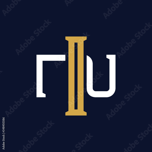 Initial Letter IN NI Monogram Logo Design