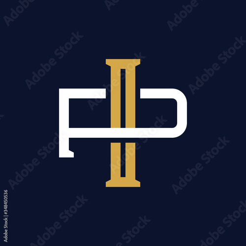 Initial Letter IP PI Monogram Logo Design