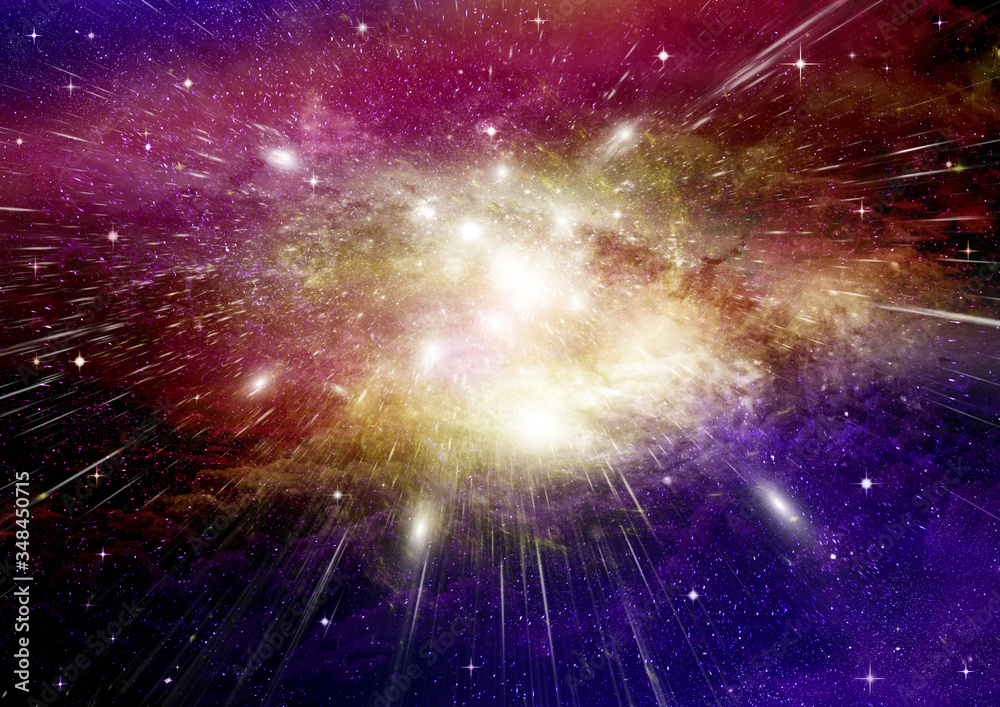 galaxy in a free space. 3D rendering