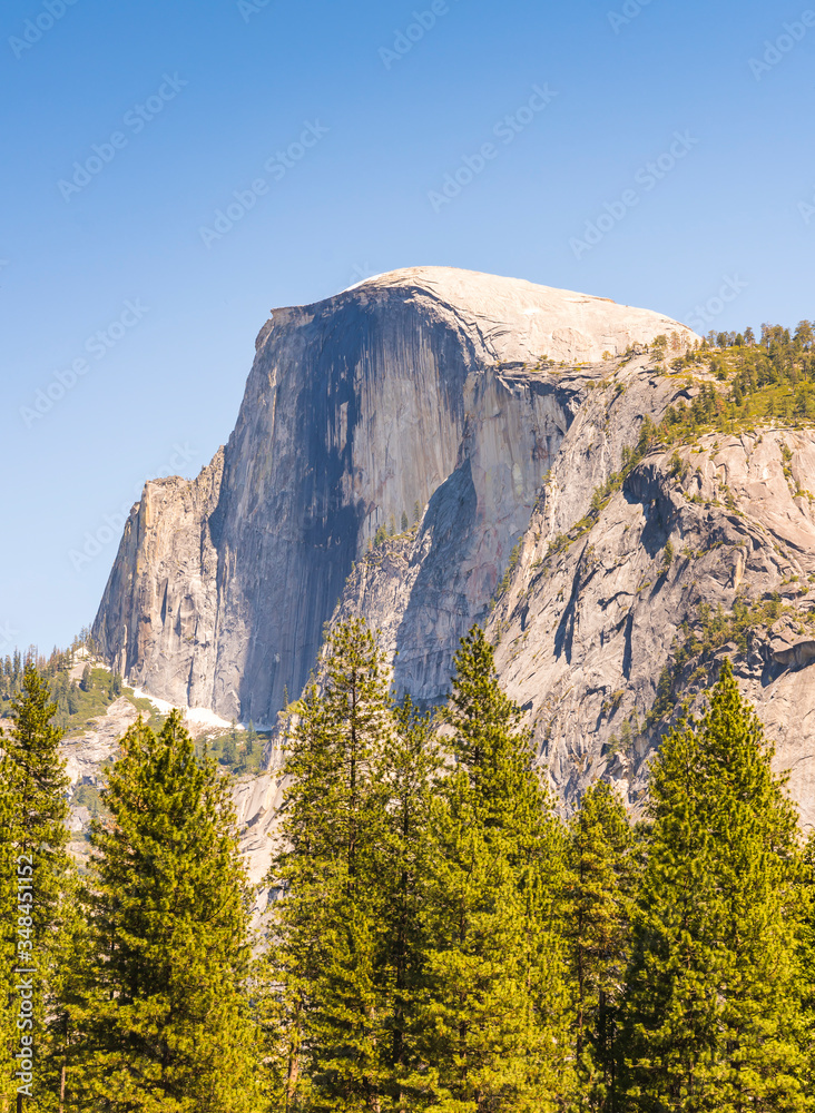 half dome at on sunny day,Yosemite National park California,usa.