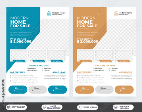 Real Estate Flyer Template | Modern Poster, Brochure cover for Real Estate Business