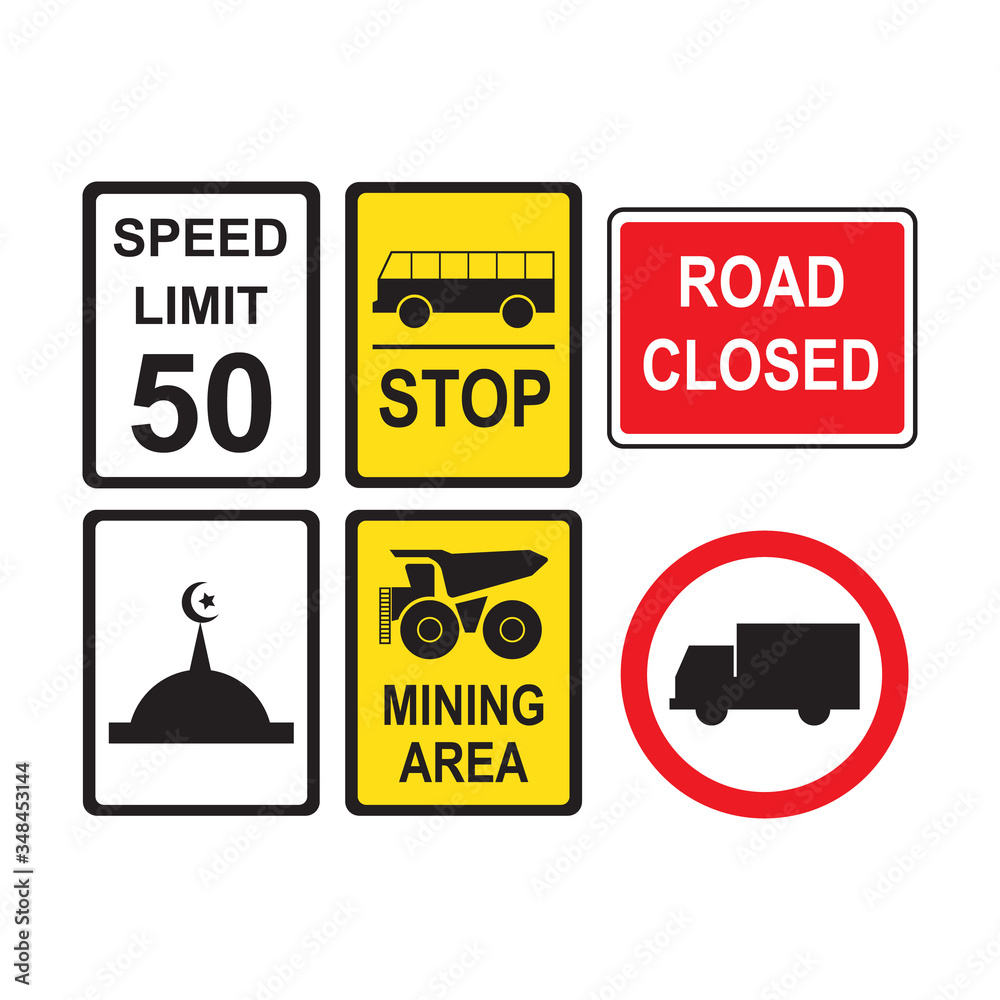 Traffic road sign icon design isolated on white background