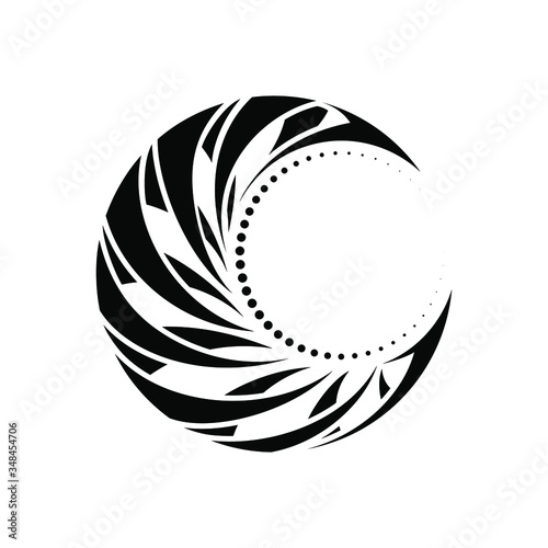 Tribal ethnic crescent moon tattoo design. Vector art illustration.