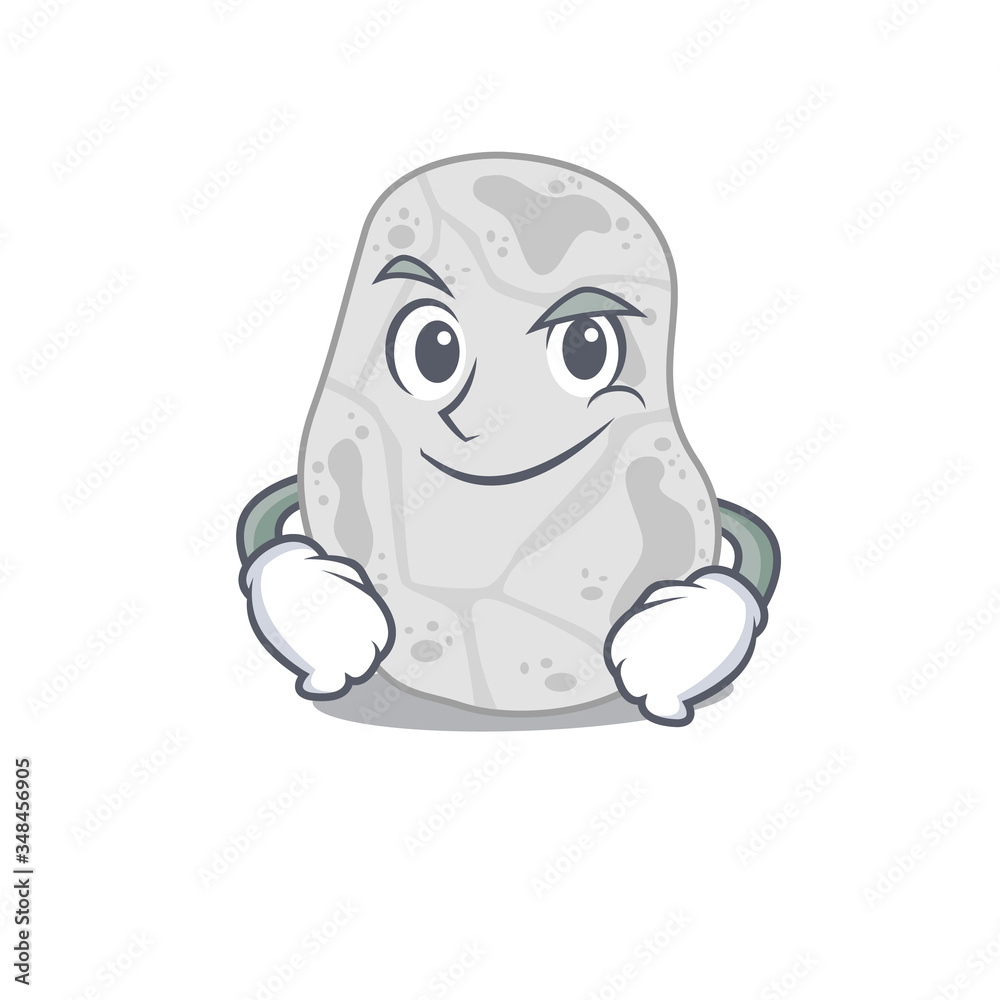 Obraz premium A cute arrogant caricature design of white planctomycetes having confident gesture