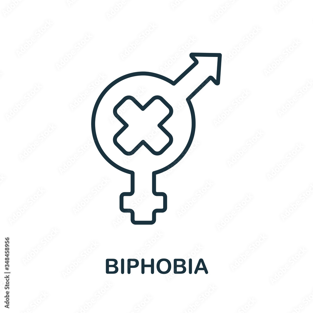 Biphobia icon from lgbt collection. Simple line Biphobia icon for templates, web design and infographics