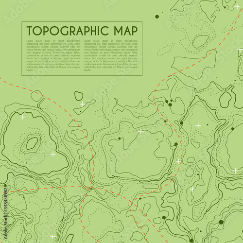 Abstract topographic map background. Topo backdrop lines, contour, geographic grid