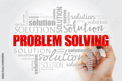 Problem solving aid word cloud collage, business concept background © dizain